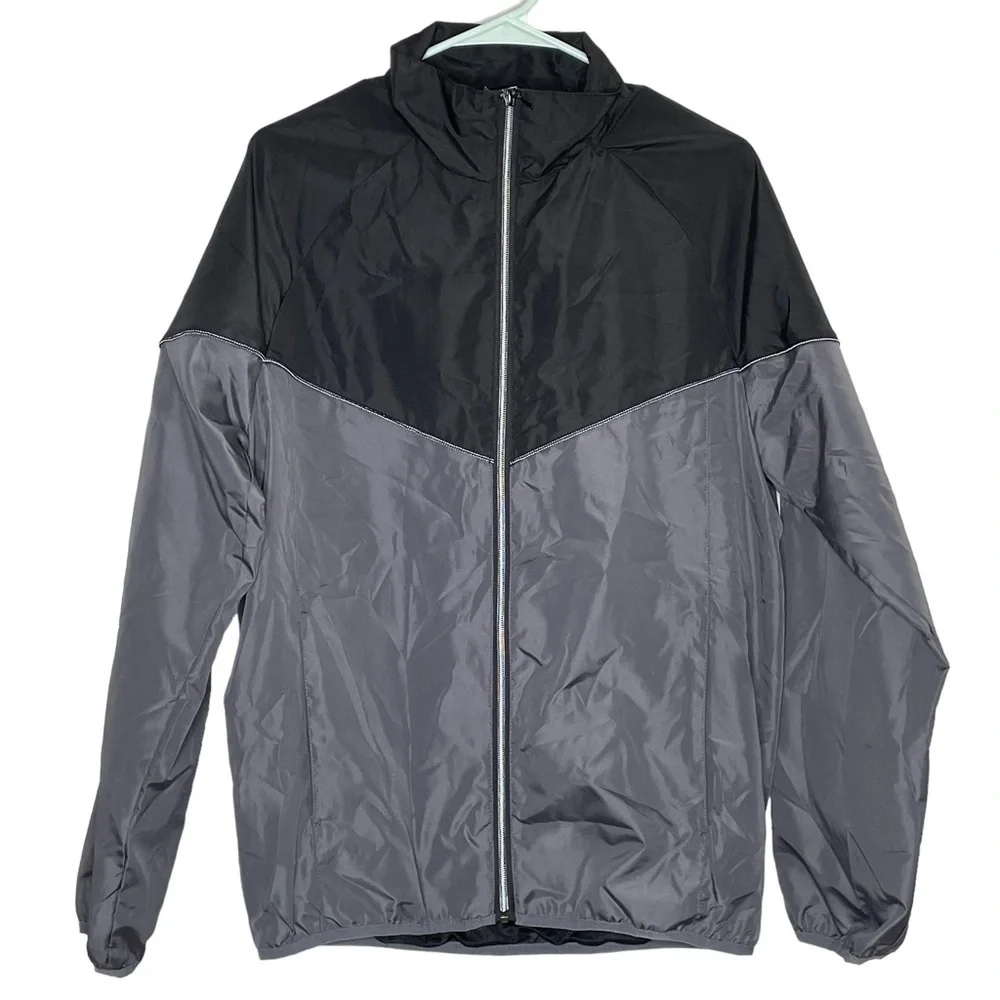 Reebok black and gray lightweight windbreaker NWT small